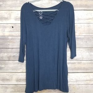 Maurices 3/4 sleeved Dark teal top EUC